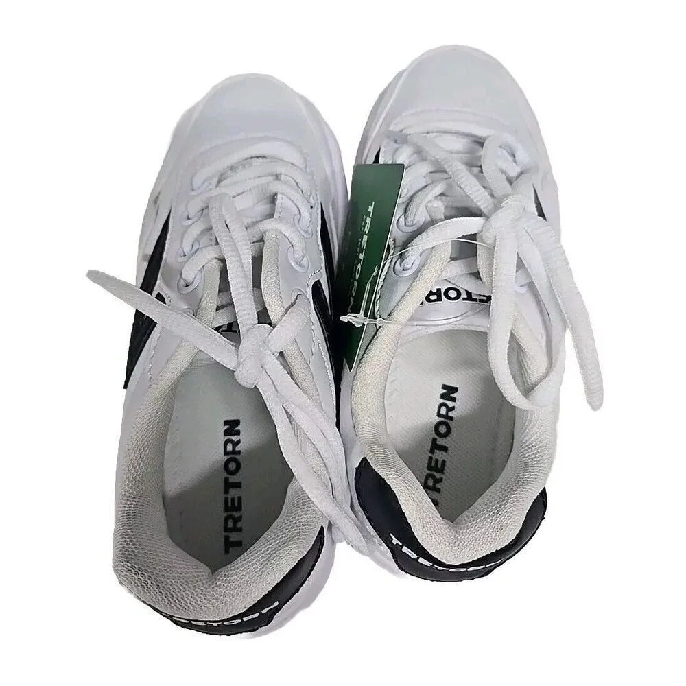TRETORN Nylite Lace-Up Sneakers White Navy Eco Ortholite Insole KIDS Size 13 NEW